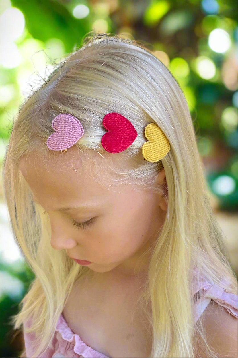 Set di fermagli per capelli a due cuori fatti a mano