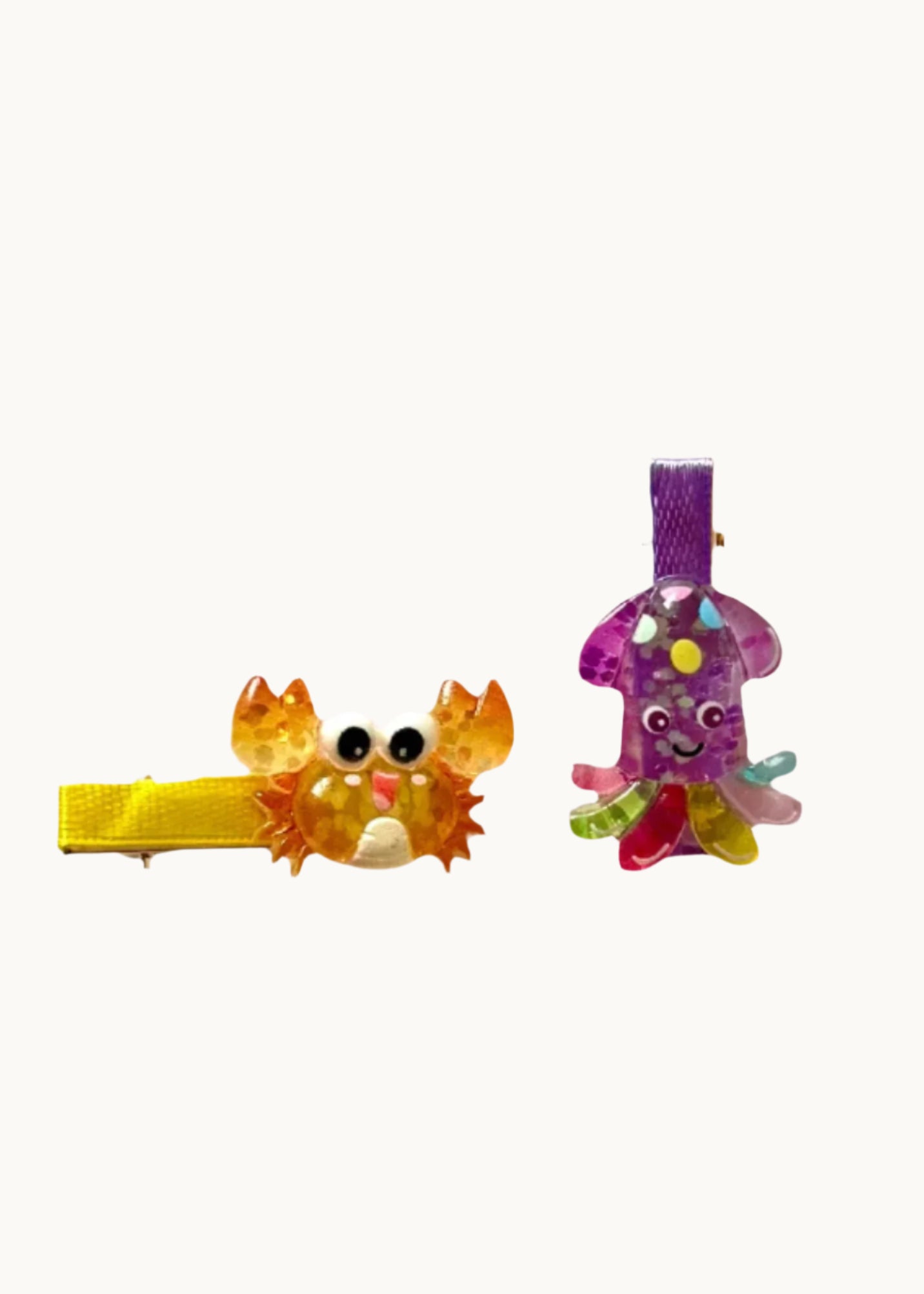 Crab and Octopus Hair Clip Set