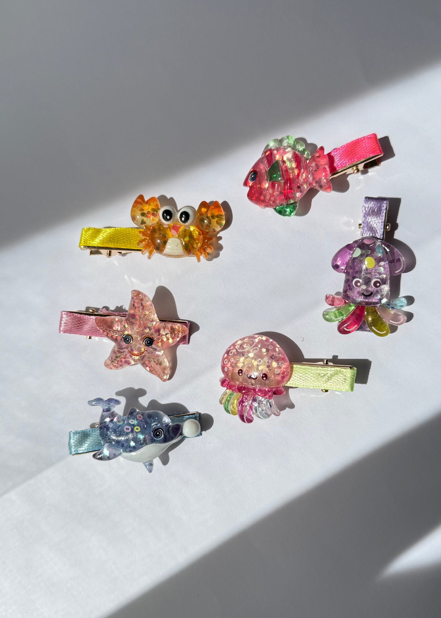 Crab and Octopus Hair Clip Set