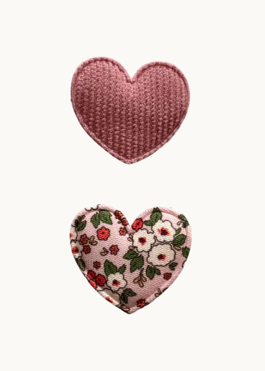Handmade Two Hearts Hair Clip Set