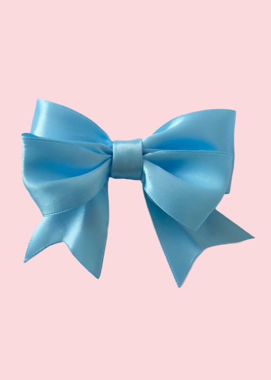 Double Bow Light Blue Barrette