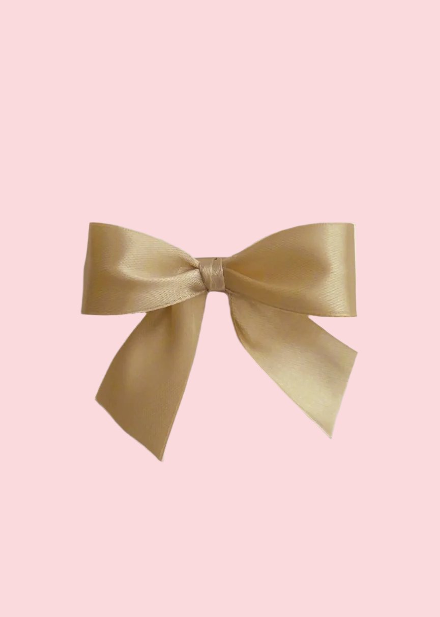 Light Beige Bow Barrette