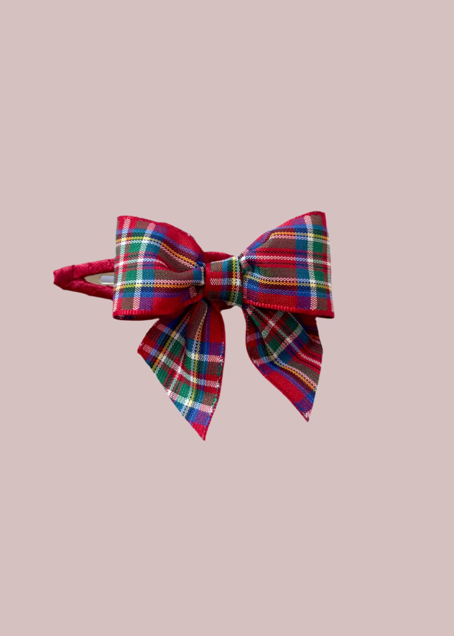 Tartan bow hair clip