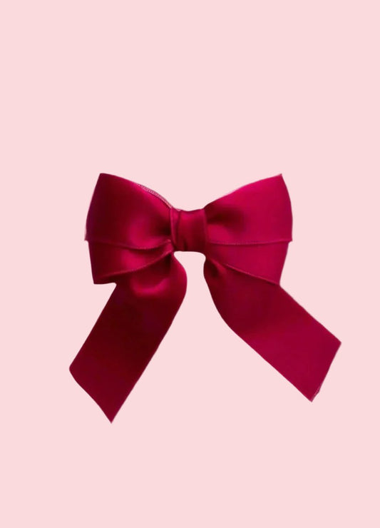 Burgundy Double Bow Barrette