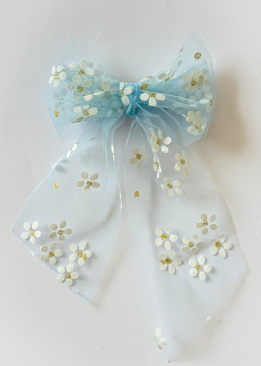 Luna Blue Bow Barrette