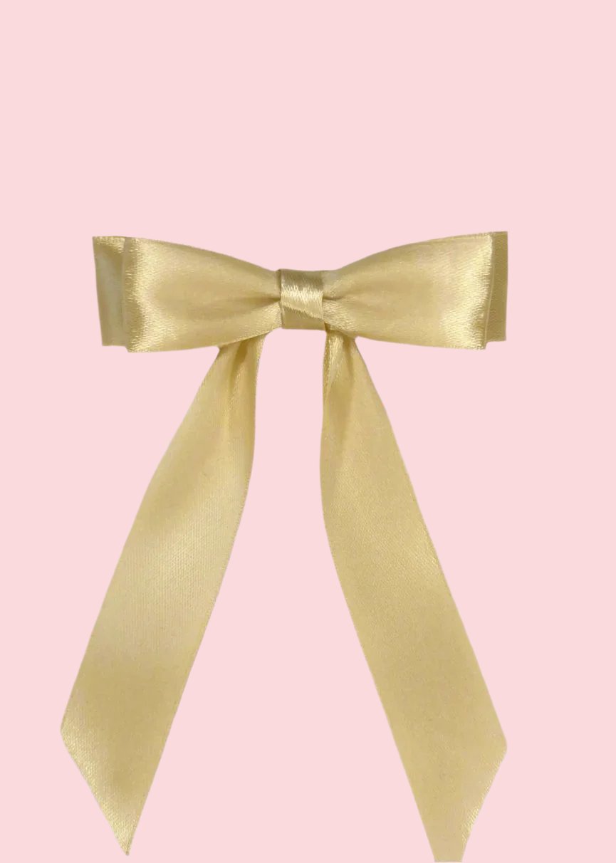 Light Beige Double Bow Barrette