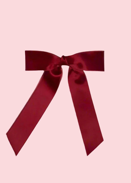 Burgundy Bow Barrette