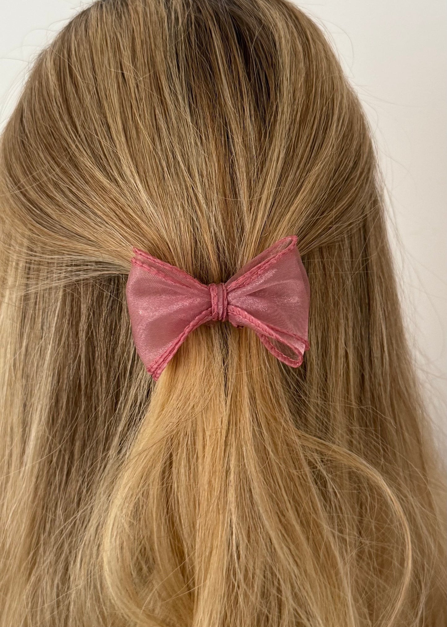 Dark Peach Double Bow Barrette