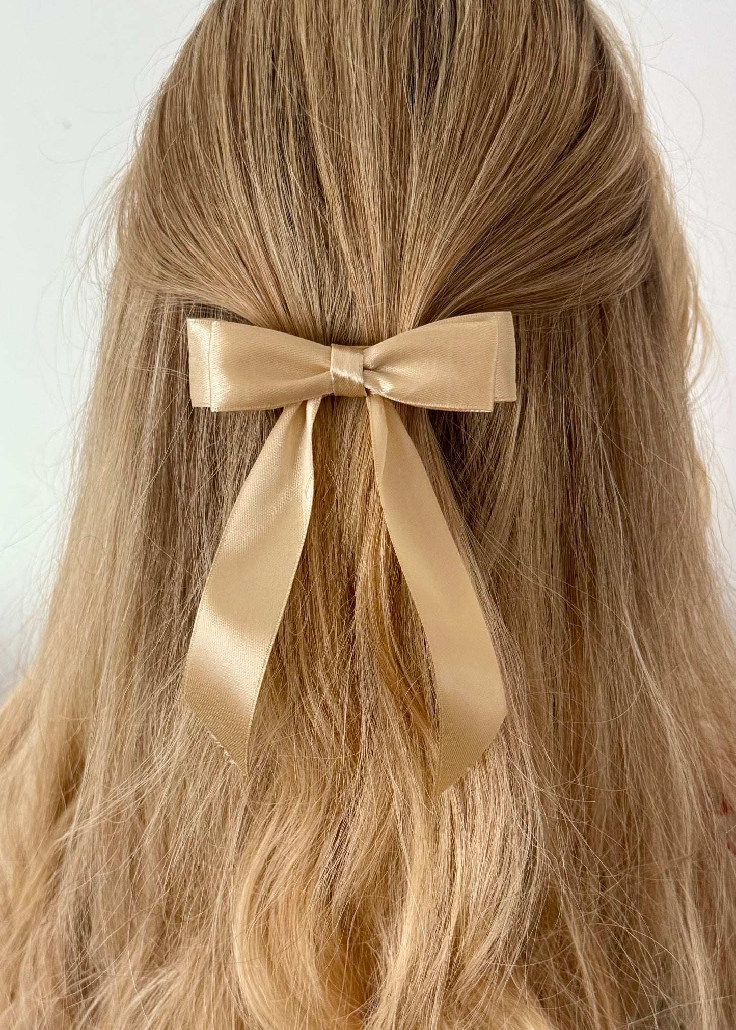 Light Beige Double Bow Barrette