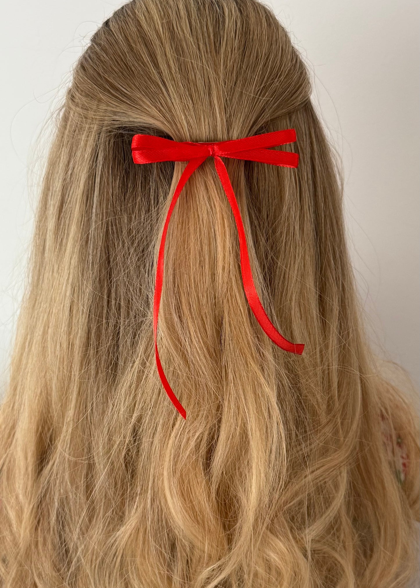 Red Ribbon Bow Barrette