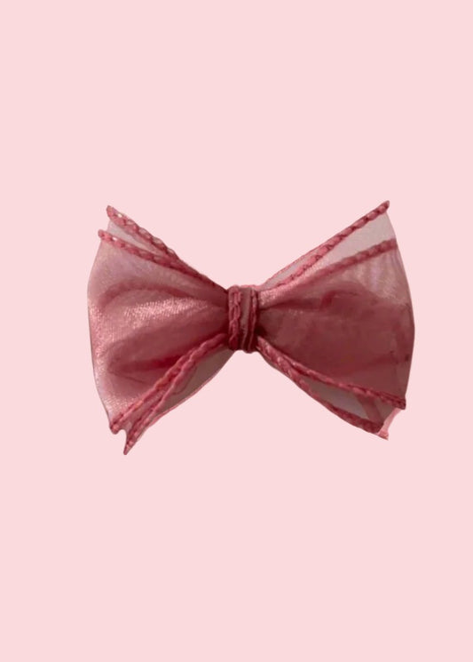 Dark Peach Double Bow Barrette