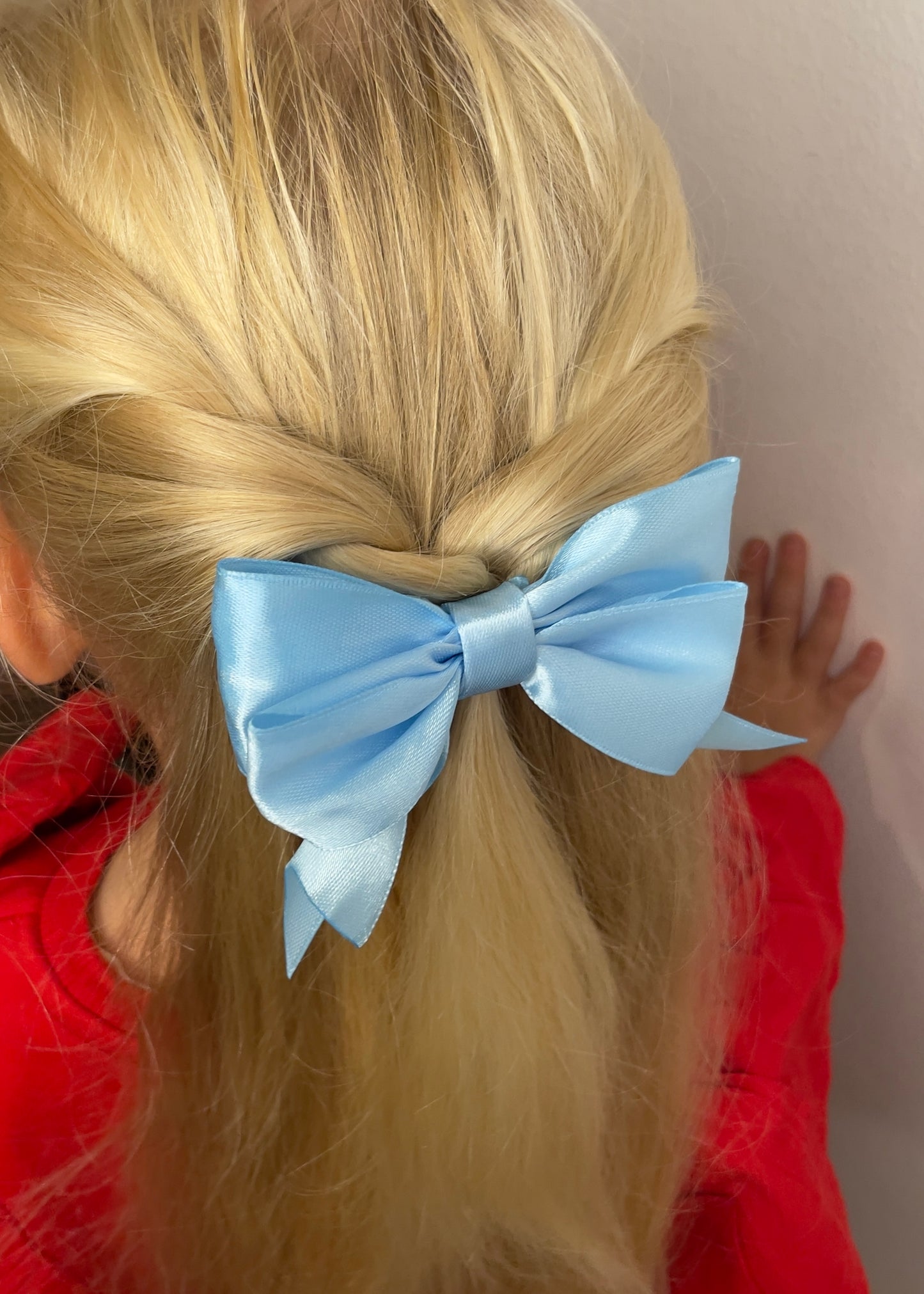 Double Bow Light Blue Barrette