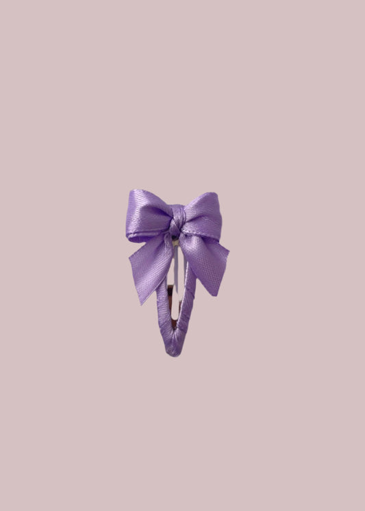 Purple bow hair clip