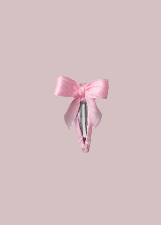 Baby pink bow hair clip