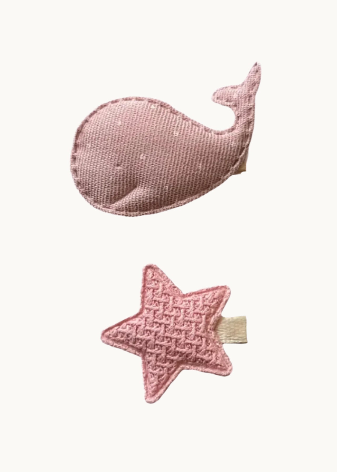 Set di fermagli per capelli a forma di balena e stella rosa fatti a mano