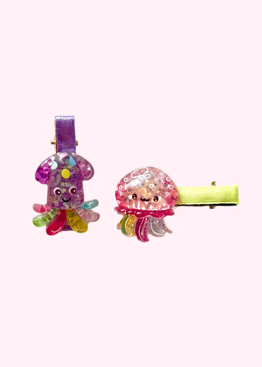 Set di fermagli per capelli a forma di polpo