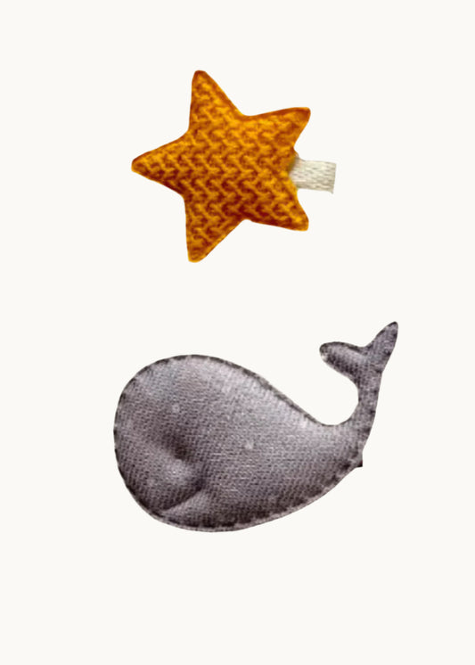 Set di forcine per capelli a forma di stella e balena morbida